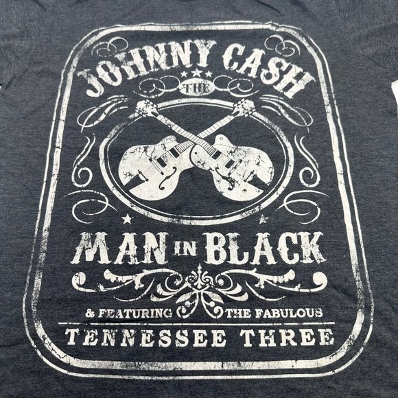 Cash Men's Size Medium Johnny Cash Tee Shirt Black Preowned - Picture 3 of 10